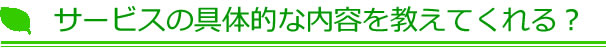 サービスの具体的な内容を教えてくれる？